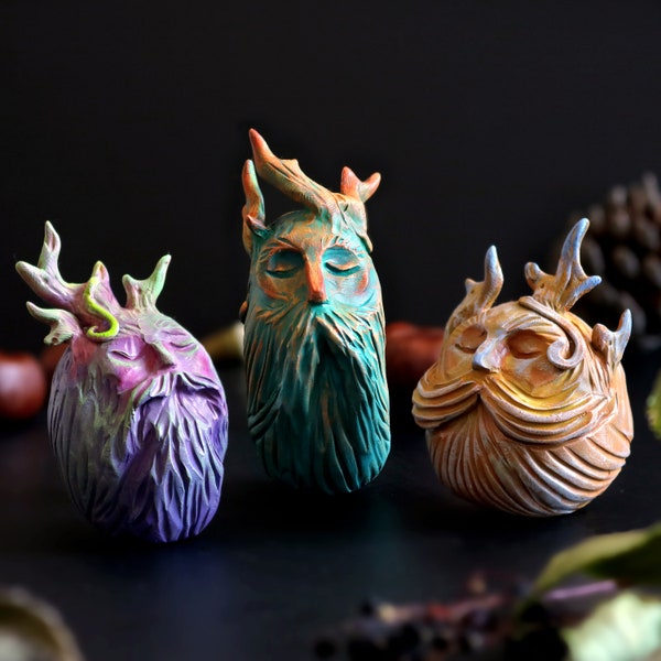 Forest guardian druids - handmade sculptures