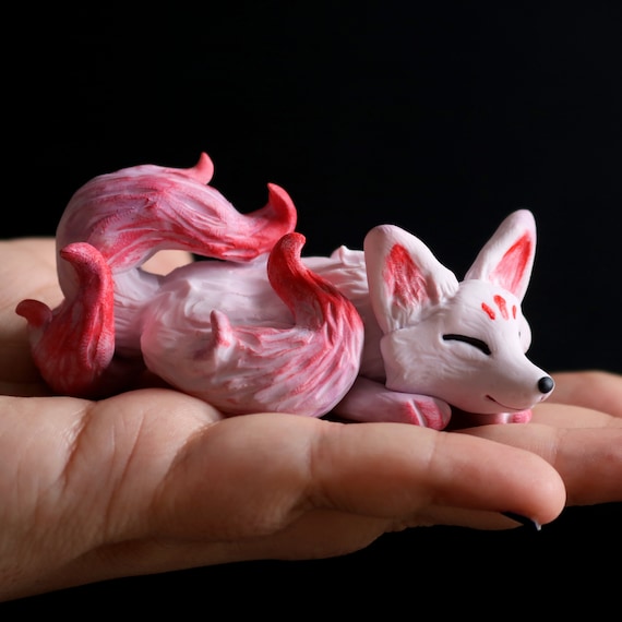 Baby Kitsune Figure (3 Tailed Japanese Yokai Fox) - Etsy