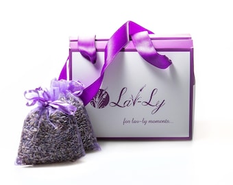 Organic Lavender Sachet Set Gift Bag | 100% Greek Organic Lavender | Wardrobe Essentials | Eco-friendly Gift