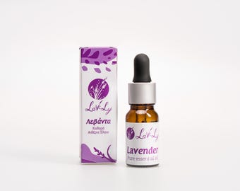 Lavender Essential Oil Organic | 100% Greek Organic Lavender Fragrance| Luxurious Lavender Spa Aromatherapy| Gift Idea| Vegan Essential Oil