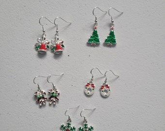 Christmas Earrings | Christmas Trees | Christmas Bells | Christmas Wreaths | Snowflakes | Candycanes | Holiday Earrings | Handmade