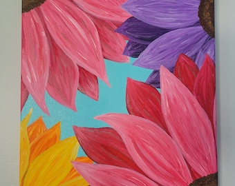 Sunflower Painting On Canvas Original Art Acrylic Flower Wall Art