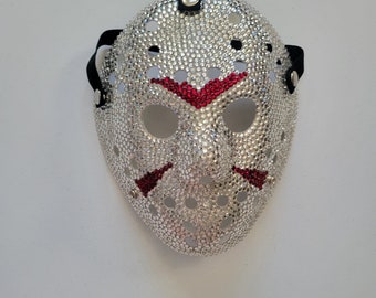 Jason Voorhees Mask Hand Jeweled Original Art Friday The 13th