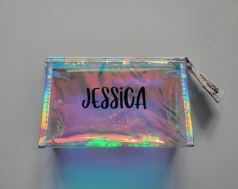 Custom Personalized Makeup Bag Holographic Bag With Custom Name