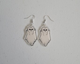 Ghost Cat Earrings | Cat Ghosts | Halloween Earrings | Ghost Earrings