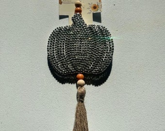 Bling Pumpkin Fall Decor Wall Hang Bejeweled Pumpkin Decoration