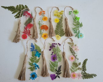 Pressed Flower Laminated Bookmark With Tassel | Real Dried Flowers | Handmade Bookmarks