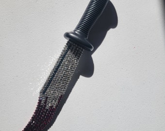 Ghostface Scream Knife Hand Jeweled Original Art Plastic Knife