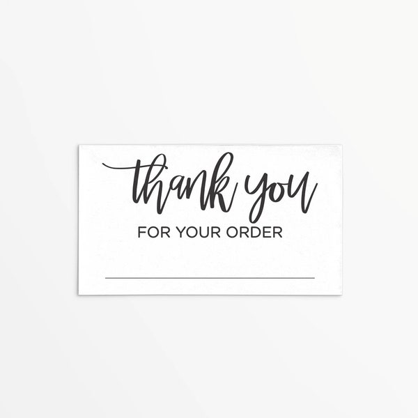 Thank You For Your Order 3.5x2" Customer Name Card | Printable | Instant Download | Generic | Simple | All Occasion