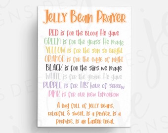 Jelly Bean Prayer Poem 3x4 Printable Card Easter - Etsy Israel