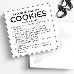Dekorieren Sie Ihre eigenen Kekse Generisches DIY Cookie Kit Anleitung 4x4" Karte | Druckbar | Sofortiger Download