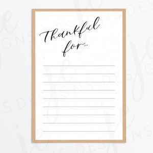 "Vintage Thanksgiving ""Dankbar für ..." Liste Tischdekoration und Aktivität mit eleganten braunen Rand druckbar | Druckbar | Sofort Download