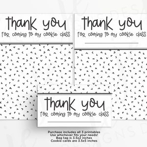 Etichetta di ringraziamento Cookie Class da 3,5x2" e mini biglietto da biscotto da 3,5x5" / Tutte le occasioni / Generico / Semplice / Stampabile / Download immediato