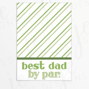 Best Dad by Par 3,5x5" Mini Cookie Card Dia dos Pais | Cookie para impressão | Download instantâneo | Pais | Tons de verde | Trocadilho de golfe