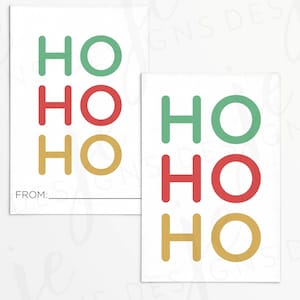 Ho Ho Ho 3x2&quot; Gift Tag | Cookie Printable | Instant Download | Christmas | Holiday | Merry Christmas | Santa Clause
