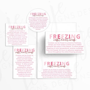 Anleitung zum Einfrieren von Keksen in 4 Größen in der generischen rosa Farbpalette | Cookie zum Ausdrucken | Sofortdownload | Einfrieren |