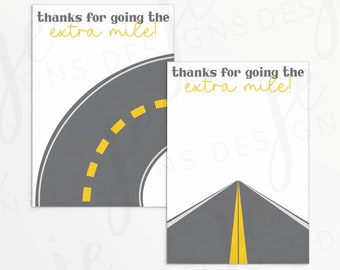 Thanks for the Going the Extra Mile 3.5x5" Mini Cookie Cards for School Bus Drivers | End of School | Carpool | Printable | Instant Download