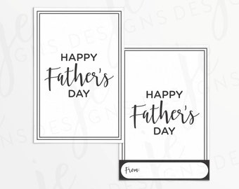 Happy Father's Day! 3x2" Gift Tag | Double Border Font Mix | Printable | Instant Download | Happy Father's Day | Generic