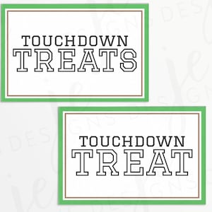 Touchdown Treat & Touchdown Treats 3x2" Gift Tag | Printable | Instant Download | Sports | Football | Soccer | Super Bowl