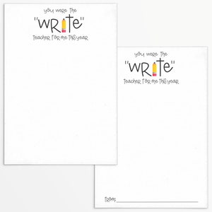 "Lehrer Wertschätzung ""Du warst der Schreiblehrer für mich"" 3,5x5" Kekskarte mit Bleistiftmuster | Danke | Druckbar | Sofort Download."