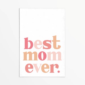 La mejor mamá del mundo. Etiqueta de 3 x 2" "Feliz día de la madre" con letras en rosa ruborizado / Galleta imprimible / Descarga instantánea / Día de la madre / Etiqueta de regalo