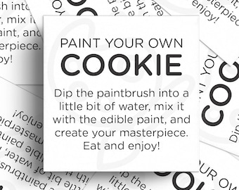 Paint Your Own 2.5x2.5&quot; Cookie Tag | Printable | Instant Download