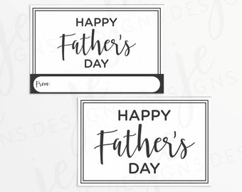 Happy Father's Day! 2x3" Gift Tag | Double Border Font Mix | Printable | Instant Download | Happy Father's Day | Generic