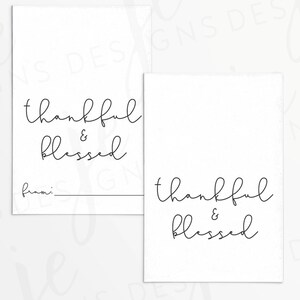 &#39;Thankful and Blessed&#39; Geschenkanhänger 3x2&quot; mit From Line zum Verschenken | Cookie Cookie Printable | Sofort Download