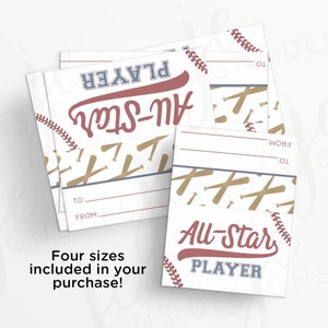 4 Stück Baseballspieler Leckerli Beutel Topper Bundle in 4 Größen | Druckbar | Sofort Download