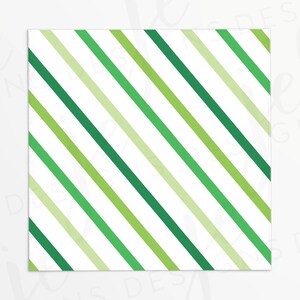 May include: A digital paper with a repeating pattern of diagonal green and light green stripes on a white background.