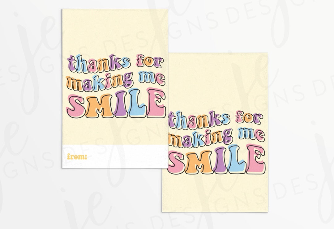 Thank You for Making Me SMILE 3x2" Gift Tag With Retro Groovy Font ...