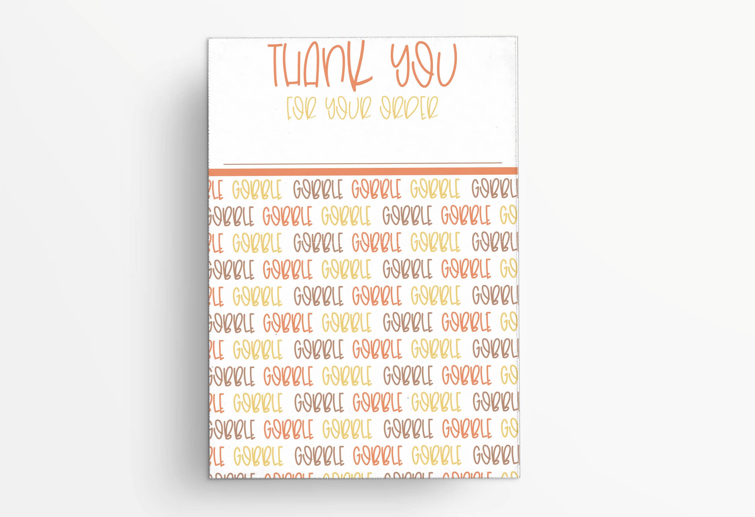 Thank You for Your Order 3.5x5 Cookie Card With Gobble - Etsy