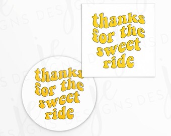 Thanks for the Sweet Ride 2x2" Gift Tag for School Bus Drivers | End of School | Carpool | Cookie Printable | Instant Download