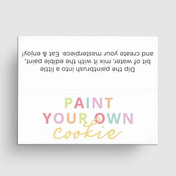 Generic All Occasion Year Round Paint Your Own Cookie 5x4" Treat Bag Topper with Font Mix | Cookie Printable | Instant Download | PYO