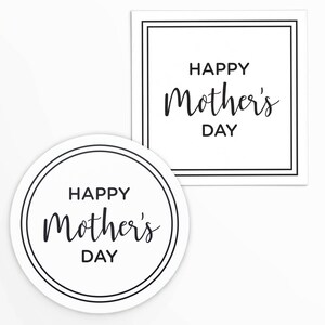 Etiqueta de 2 x 2" con diseño clásico de borde doble simple para el Día de la Madre / Galletas imprimibles / Descarga instantánea / Día de la Madre / Etiqueta de regalo