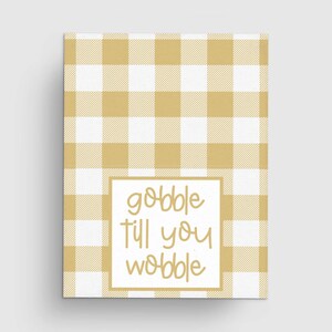 Gobble Till You Wobble 3x4&quot; Treat Bag Topper with Gingham | Printable | Instant Download | Fall and Autumn | Cookie Tag | Happy Thanksgiving