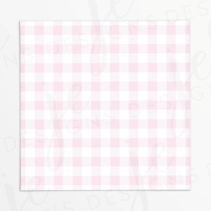 Pastel babyroze pastel buffelpatroon met ruitpatroon | Valentijnsdag | Moederdag | Verpakking | Afdrukbaar koekje | Direct downloaden