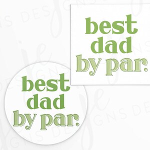 Beste vader 2 x 2&quot; Vaderdagcadeaulabel | Afdrukbaar koekje | Instant download | Vaders | Groentinten | Golfwoordspeling