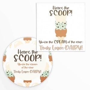 Här är slutsatsen: Du är gräddan på moset. Verkligen Legen-Dairy! 2x2"-etikett "Glad fars dag"-glassetikett | Utskrivbar direktnedladdning