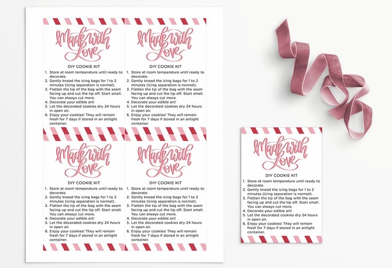 DIY Cookie Kit Instructions 5x3.5 Card made With | Etsy