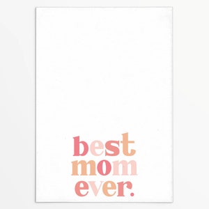 La mejor mamá del mundo. Tarjeta de galleta de 3,5 x 5" con la inscripción "Feliz día de la madre" en letras rosadas. Imprimible. Descarga instantánea. Etiqueta de regalo para el día de la madre.
