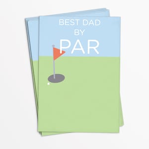 Cartão de biscoito Best Dad By Par 3,5x5" com bola de golfe e verde | Para impressão | Download instantâneo | Dia dos Pais