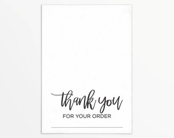 Thank You For Your Order 3.5x5&quot; Cookie Card with Customer Name Line | Printable | Instant Download | Generic | All Occasion