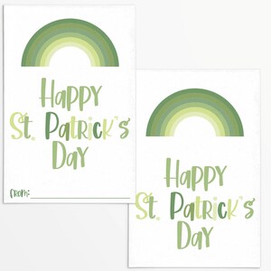 Happy St. Patrick&#39;s Day Green Rainbow 3x2&quot; Tag | Cookie Printable | Instant Download | St. Patrick&#39;s Day | St Patrick