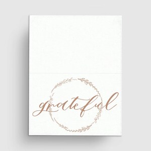 Grateful 3x4&quot; Treat Bag Topper with Delicate Hand Drawn Line Art Wreath | Printable | Instant Download | Fall | Cookie | Happy Thanksgiving
