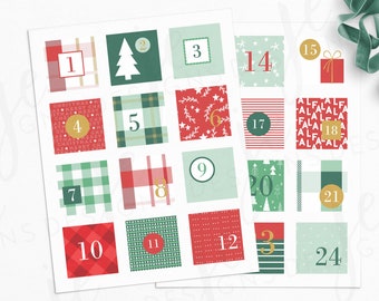 Count Down To Christmas Calendar 2022 Where You Color A Different Square Christmas Countdown | Etsy