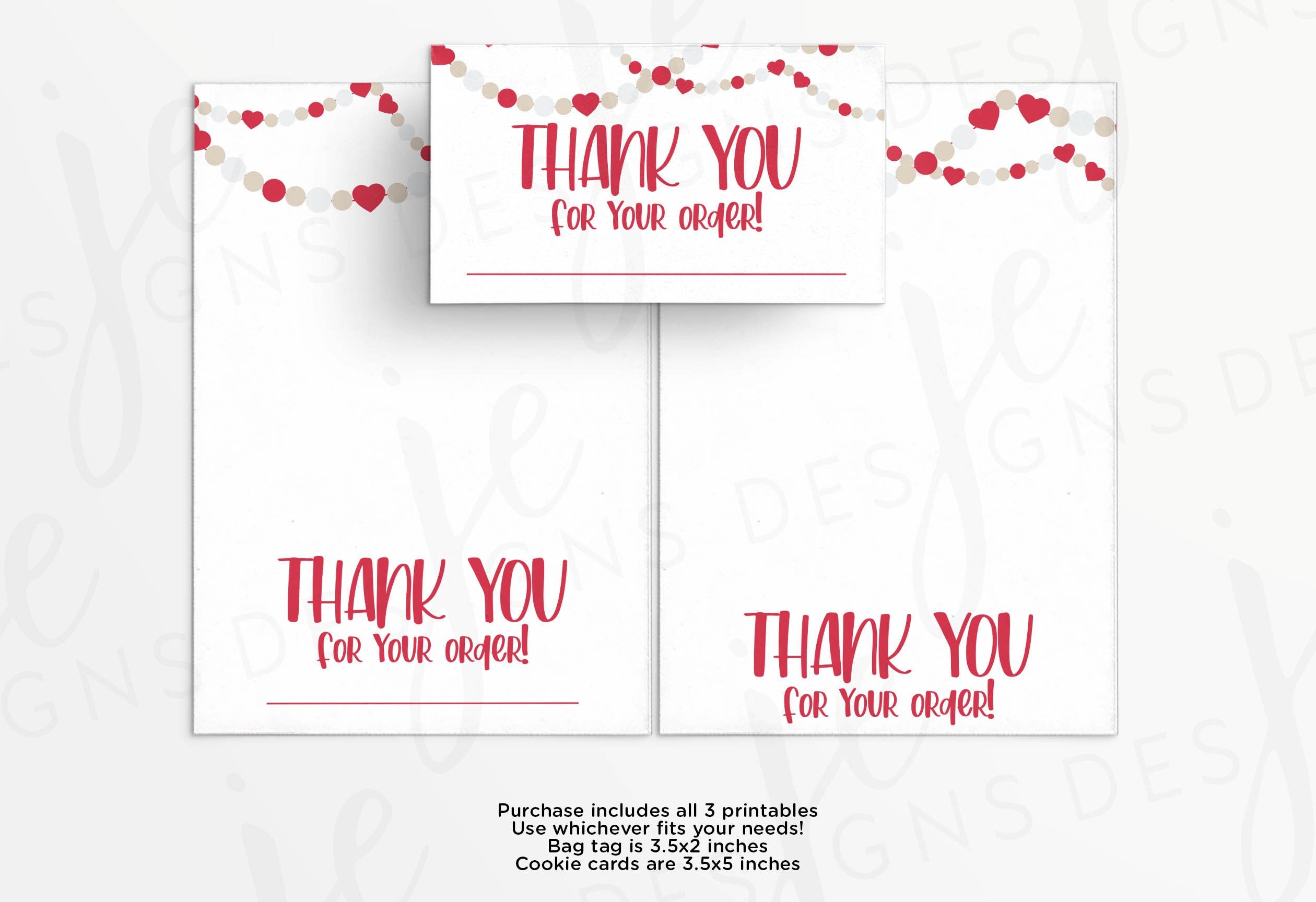 Valentine's Thank You for Your Order 3.5x2 Bag Tag & - Etsy