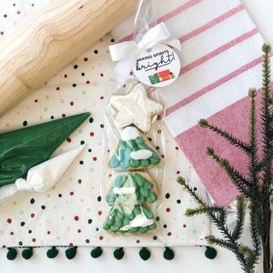 Baking Spirits Bright 2x2&quot; Presents Square and Circle Cookie Tag | Printable | Instant Download