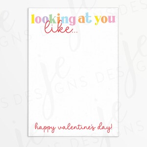Look at You Like... Valentinstag 3.5x5" Mini Cookie Karte für Herz-Augen-Kekse | Cookie zum Ausdrucken | Sofort Download | Valentinstag