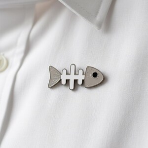 Metal Fishbone Pin, Special Pin, Minimalist, Limited Edition - Etsy